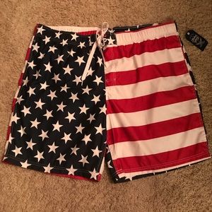 NWT Faded Glory American Flag Men’s Swimtrunks